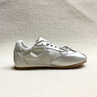 Women comfort silk shoes with cotton make silver color and low-cut