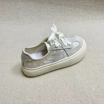 Women white classic and comfort sneaker with silk lace daily use
