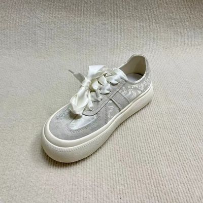 Women white classic and comfort sneaker with silk lace daily use