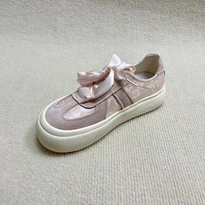 Women pink classic and comfort sneaker with silk lace daily use