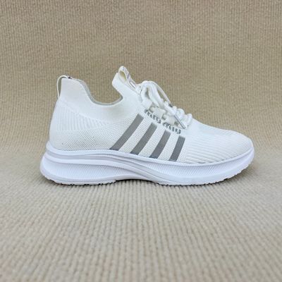 Lightweight White Sneakers Women Antislip Soft Leather White Trainers