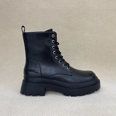 Fashion Ladies Short Boots Microfiber Black Leather Boots For Women