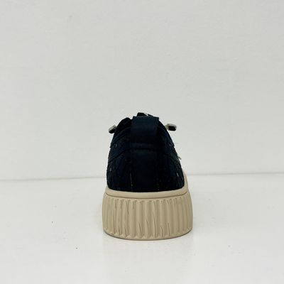 Women comfort black breathable sneakers with mesh upper espadrilles