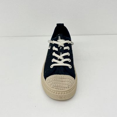 Women comfort black breathable sneakers with mesh upper espadrilles