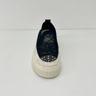 Women comfort breathable espadrilles with mesh upper and mid-top