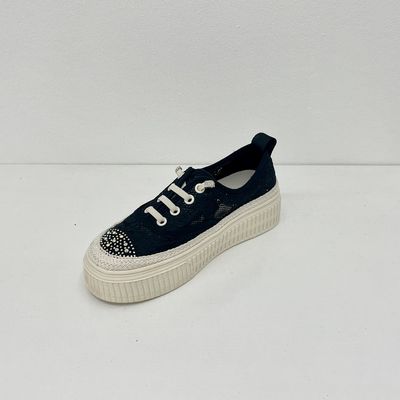 Women comfort breathable espadrilles with mesh upper and pearl low cut