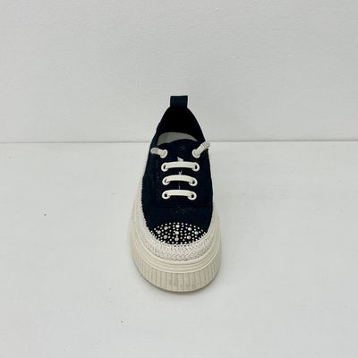 Women comfort breathable espadrilles with mesh upper and pearl low cut