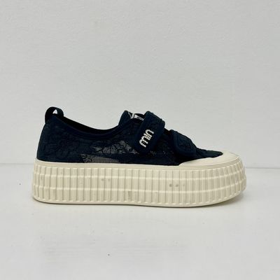 Espadrilles Platform Canvas Trainers Womens ODM Black Canvas Sneakers Womens