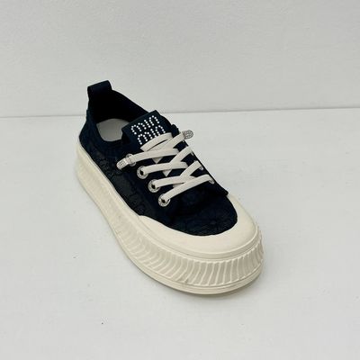 Mid Top Breathable Mesh Sneakers Black Womens Fashion Trainers