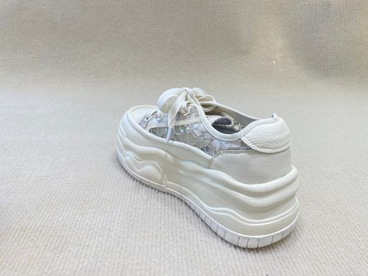 Women lace breathable espadrilles walking shoes with high top