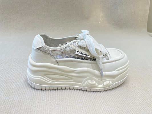 Women lace breathable espadrilles walking shoes with high top