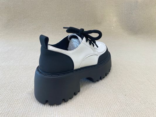 Summer Black And White Platform Loafers OEM ODM Casual Loafers For Women