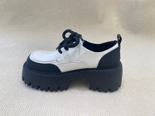 Summer Black And White Platform Loafers OEM ODM Casual Loafers For Women