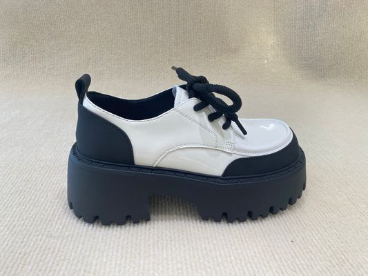 Summer Black And White Platform Loafers OEM ODM Casual Loafers For Women