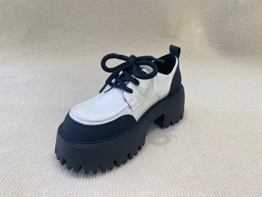 Summer Black And White Platform Loafers OEM ODM Casual Loafers For Women
