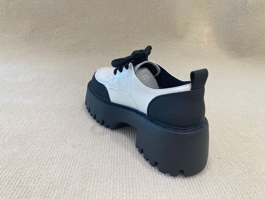 Summer Black And White Platform Loafers OEM ODM Casual Loafers For Women