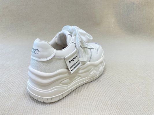 Autumn White Canvas Trainers Heightening Womens White Leather Casual Sneakers