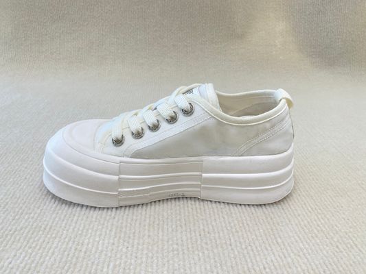 Fashion White Platform Sneakers Mesh Upper 2024 Summer Lacing And Leisure