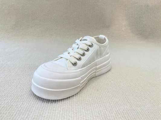 Fashion White Platform Sneakers Mesh Upper 2024 Summer Lacing And Leisure