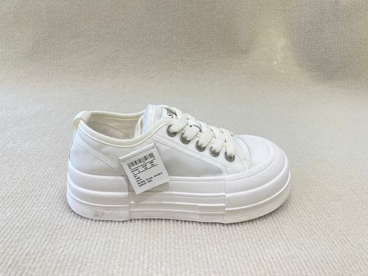 Fashion White Platform Sneakers Mesh Upper 2024 Summer Lacing And Leisure
