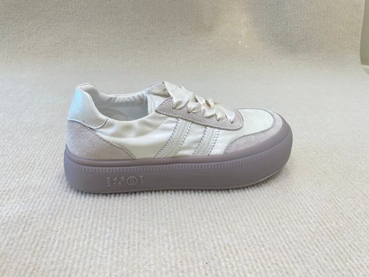 ODM White Satin Espadrilles Sneakers Soft Soled And Fashion Silk Ribbon