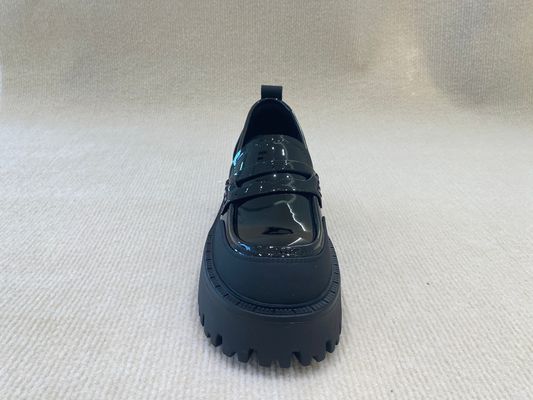 Ladies Thick Heel Mules Low Cut Bright Surface Womens Heeled Mules