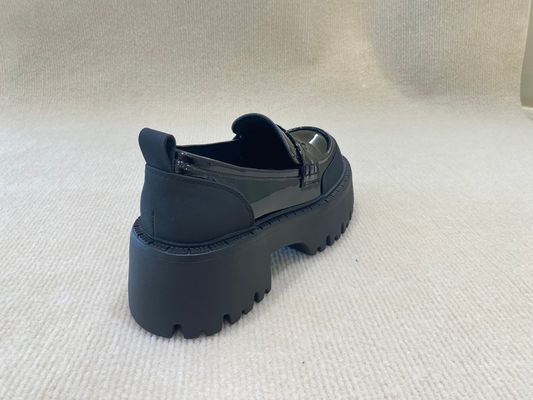 Ladies Thick Heel Mules Low Cut Bright Surface Womens Heeled Mules