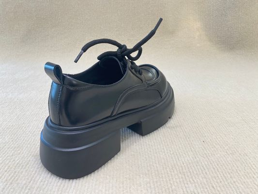 All Black Lace Up Mule Shoes Loafers