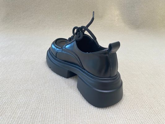 All Black Lace Up Mule Shoes Loafers