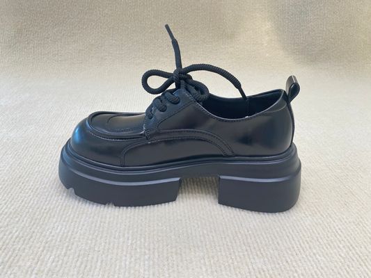 All Black Lace Up Mule Shoes Loafers