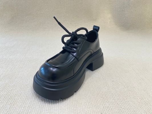All Black Lace Up Mule Shoes Loafers