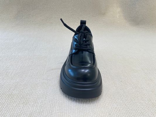 All Black Lace Up Mule Shoes Loafers