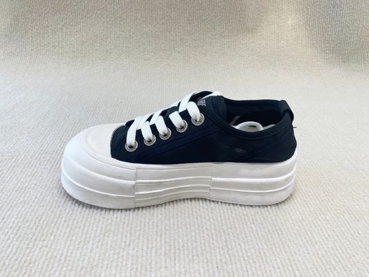 Ladies Black And White Espadrilles Round Head Black White Espadrilles Thick Bottom