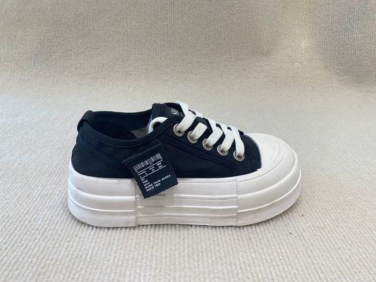 Ladies Black And White Espadrilles Round Head Black White Espadrilles Thick Bottom