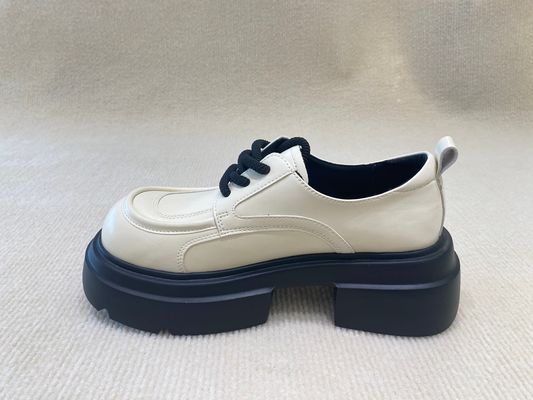 Thick Bottom Women Mule Shoes White Leather Mules Womens