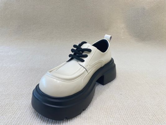 Thick Bottom Women Mule Shoes White Leather Mules Womens