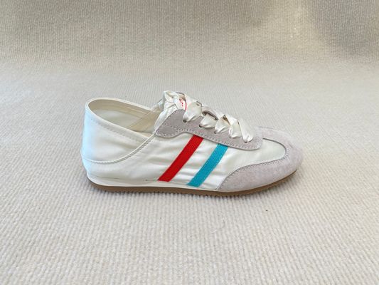 Women fashion sneakers satin shoes lace-up breathable with lace showlace and low cut
