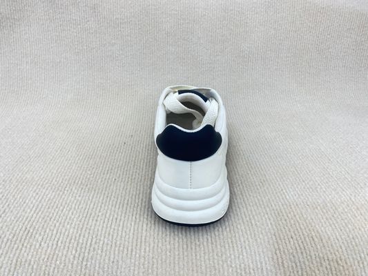 Breathable Microfiber White Platform Trainers With Flat Heel And Lightweight
