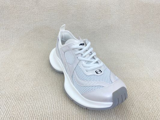 White Crossover Strap Sport Shoes Comfort Heightening Women Sneakers