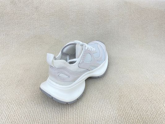 White Crossover Strap Sport Shoes Comfort Heightening Women Sneakers