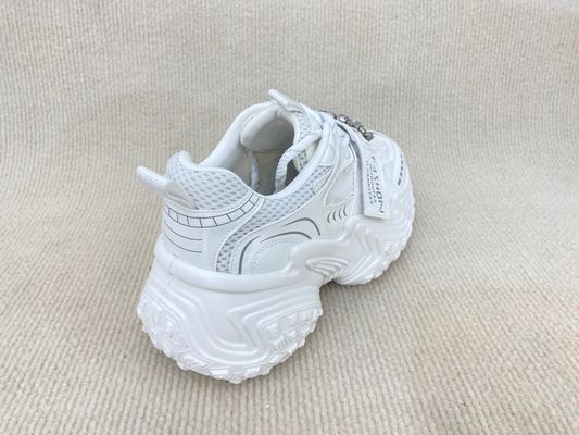 Women white flat fashion sneakers with paillette crystal breathable mesh and low cut