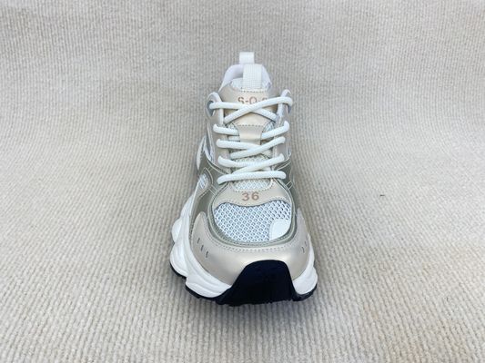 PU Outsole Women Gold Sneakers UK 2.5 - UK 7.5 Size White And Gold Sneakers