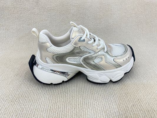 PU Outsole Women Gold Sneakers UK 2.5 - UK 7.5 Size White And Gold Sneakers