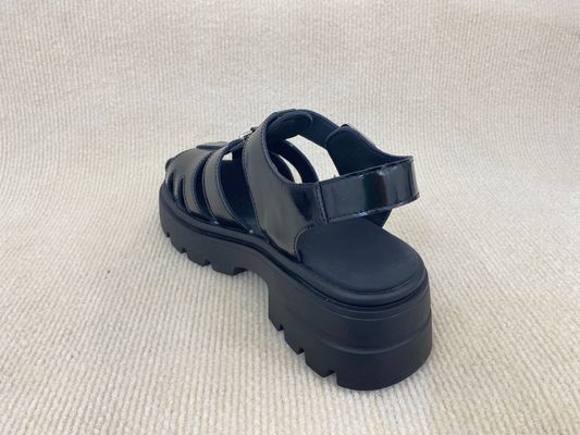 TPR Womens Silver Platform Sandals With Thick Soled And Cover Head