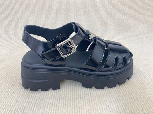 TPR Womens Silver Platform Sandals With Thick Soled And Cover Head