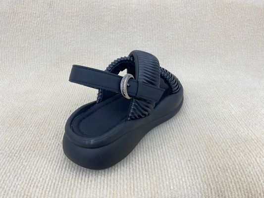 Flat Heel Women Black Flip Flops For Beach Pool Summer Black Platform Flip Flops