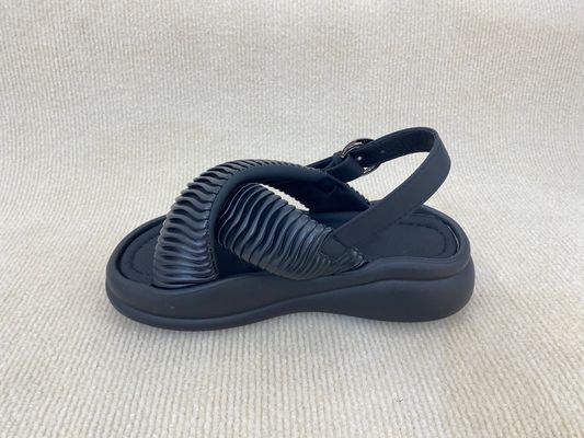 Flat Heel Women Black Flip Flops For Beach Pool Summer Black Platform Flip Flops