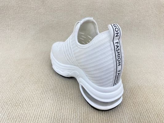 Mesh Upper Womens White Platform Loafers PU Outsole Flatform Loafers