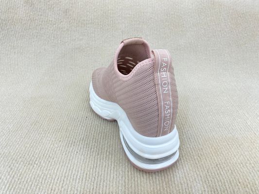 Breathable Pink Platform Loafers Microfiber Loafer Platform Shoes