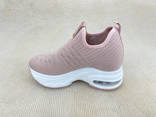 Breathable Pink Platform Loafers Microfiber Loafer Platform Shoes